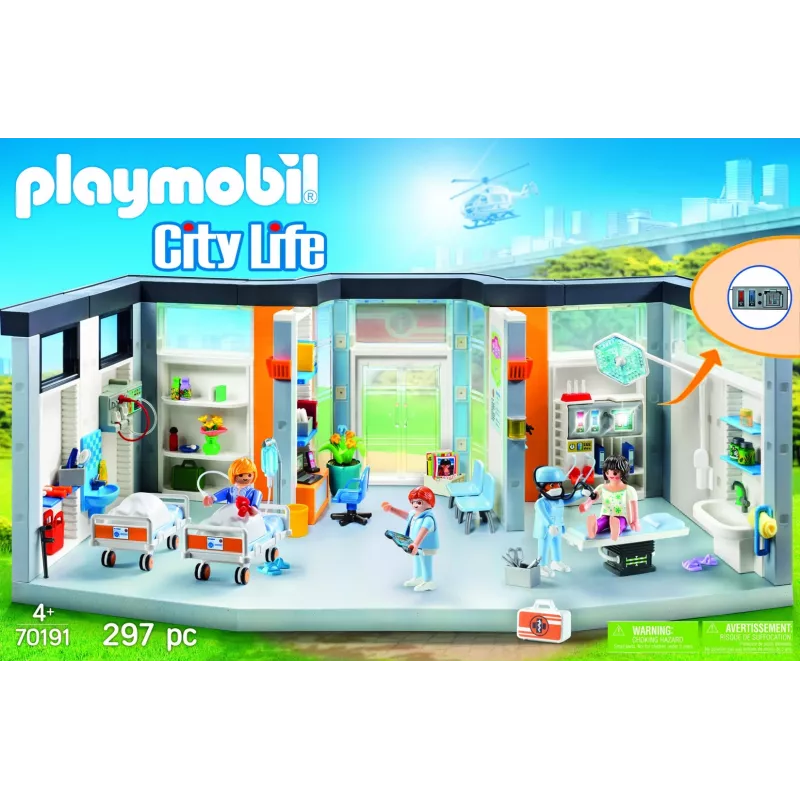 Figura de brincar Playmobil 70191 Ala Hospitalar Mobilada 297 peças