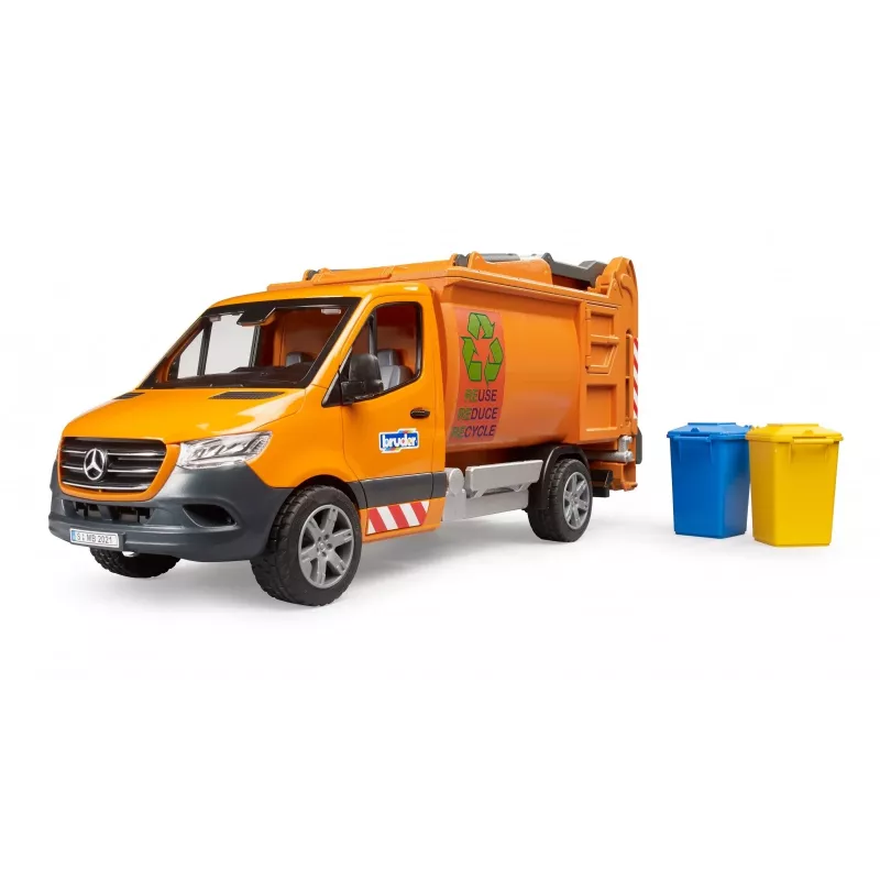Veículo de modelo BRUDER MB Sprinter Camião do lixo BR-02682, réplica de brinquedo à escala