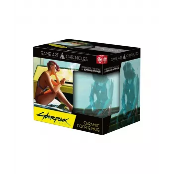 Caneca com revelação por calor Good Loot Cyberpunk 2077 Game Art Chronicles - V & Edward Hopper 450 ml preta, amarela