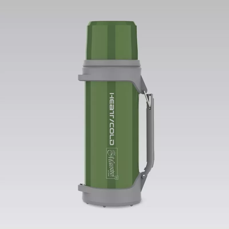 Garrafa térmica Maestro MR-1631-150, garrafa de aço inoxidável com isolamento a vácuo 1,5 L, verde