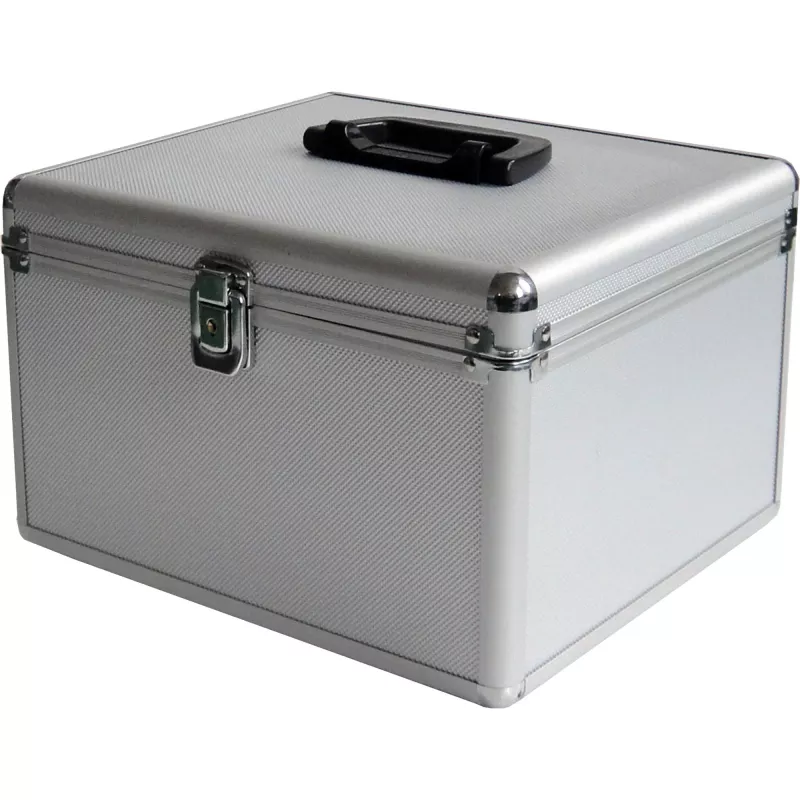 MEDIARANGE BOX76 - caixa de armazenamento - 300 discos - prateado - feltro - plástico - madeira - 120 mm - alumínio