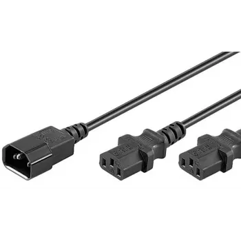 Cabo de alimentação Microconnect PE061318 preto 1,8 m conector fêmea C14 2 x conector fêmea C13