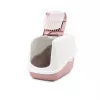 Caixa de areia para gatos com tampa Savic Nestor branco-rosa, bandeja fechada com tampa, 56×39×38,5 cm