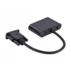 Adaptador de cabo de vídeo GEMBIRD A-VGA-HDMI-02 0,15 m — HDMI + VGA (D-Sub) conector fêmea para VGA (D-Sub) conector macho, preto