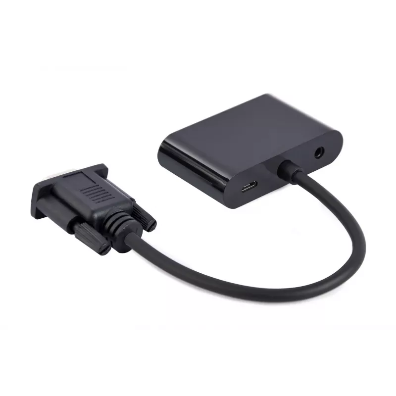 Adaptador de cabo de vídeo GEMBIRD A-VGA-HDMI-02 0,15 m — HDMI + VGA (D-Sub) conector fêmea para VGA (D-Sub) conector macho, preto