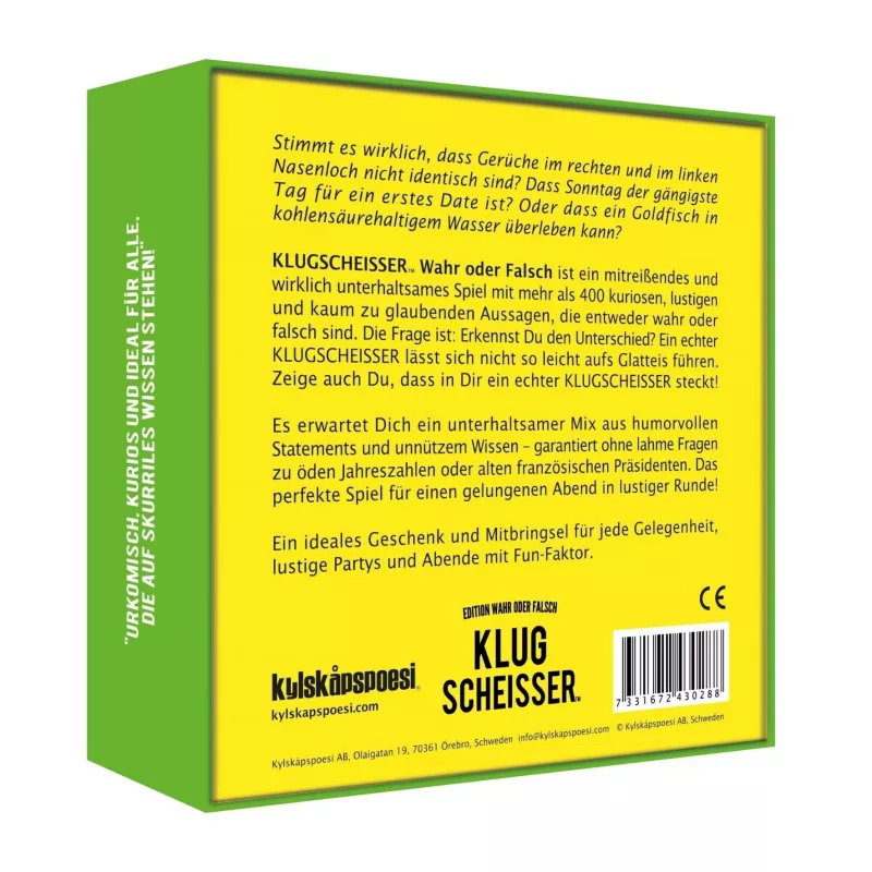 Klugscheisser - Wahr oder Falsch Edition, jogo de festa