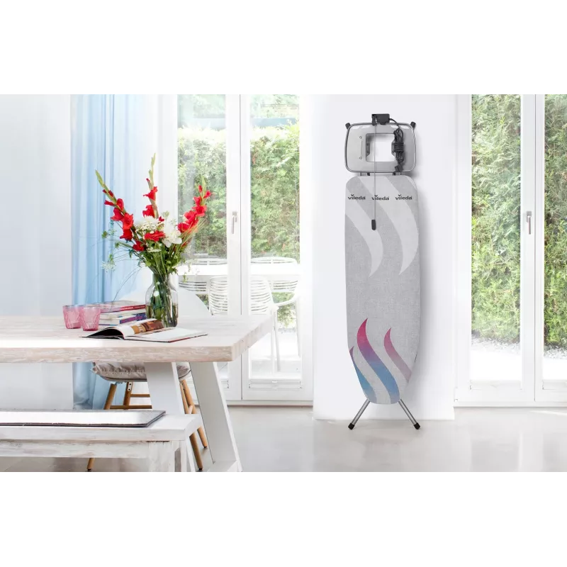 Capa de tábua de passar VILEDA Total Reflect azul cinzento branco para tábuas de passar 1300 x 450 mm