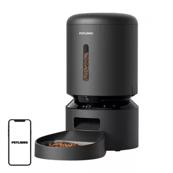 Comedouro automático para animais Petlibro Granary com câmara, 5 L, preto