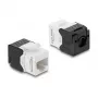 Delock 90802 Módulo Keystone RJ45 para LSA Cat.6 UTP, sem ferramentas, preto/branco