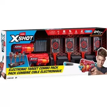 Alvo interativo XSHOT & Fury 4 pack de 2, pistola de dardos