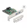Placa DeLOCK PCI Express x1 para 2 x USB 3.2 Gen 1 Type-A + 1 x conector interno de 19 pinos
