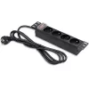 PDU de alumínio Qoltec para RACK 10'' | 1U | 16A | 4xFRANCESA | 1,8m
