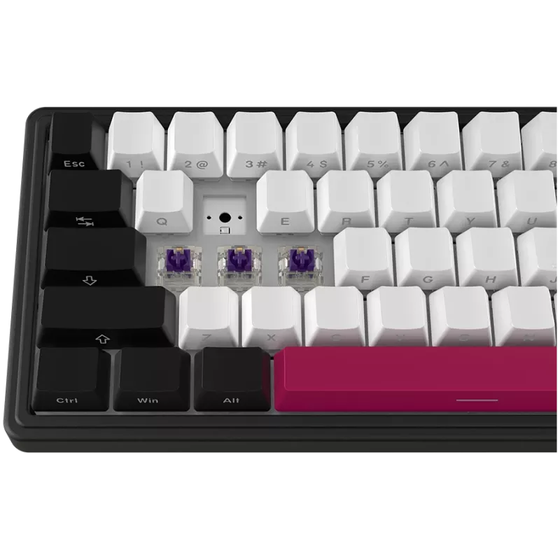 LORGAR KBP70MW, Teclado de gaming mecânico sem fios 65% Pro, preto/vermelho, layout EN