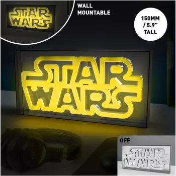 Luz de néon LED Paladone Star Wars design PP13123SW — letreiro LED decorativo para parede ou prateleira