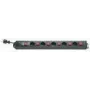 Régua de tomadas REV 5 tomadas Schuko com interruptor individual 3,7 m Preto