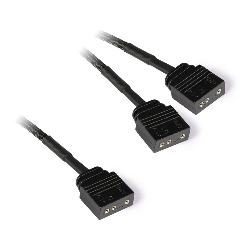 Cabo divisor em Y aRGB 3-Pin para 2x 3-Pin, 60cm preto, incl. conector