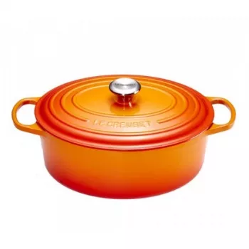 Panela de barro oval Le Creuset Signature 29 cm vulcânico