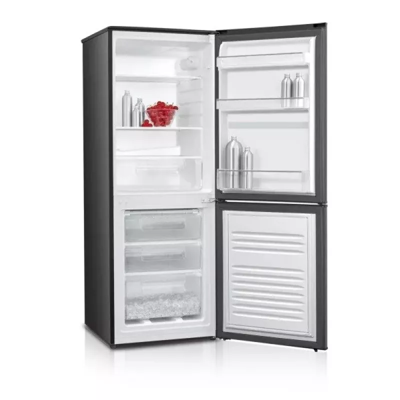 Combinado MPM MPM-215-KB-39/E — 215 l, congelador em baixo, Dark Inox, portas reversíveis, iluminação LED