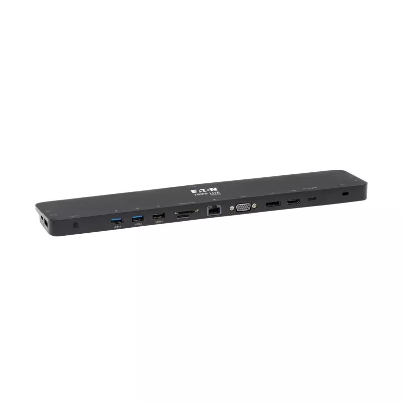 Eaton Tripp Lite U442-DOCK7D-B estação de ancoragem USB-C para três monitores, USB-C 3,1 / Thunderbolt 3, 4K HDMI e DisplayPort, VGA, USB-A/C, GbE, 100 W PD, preta