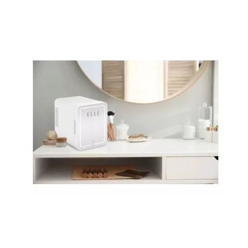 Mini-frigorífico com espelho de maquilhagem LED Elle ESDAFX04WHEU 4 L branco