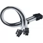 SilverStone PP07E - Cabo de extensão de alimentação - 8 pinos EPS12V (4+4) (M) para 8 pinos EPS12V (F) - 30 cm - Preto, branco (SST-PP07E-EP