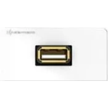 Módulo de clique para montagem na parede Kindermann Design USB 1 módulo branco RAL 9010
