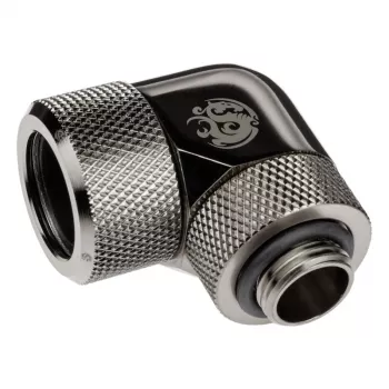 Adaptador 90° BitsPower Advanced Multi-Link G1/4 polegadas macho para tubo rígido 16 mm AD, rotativo