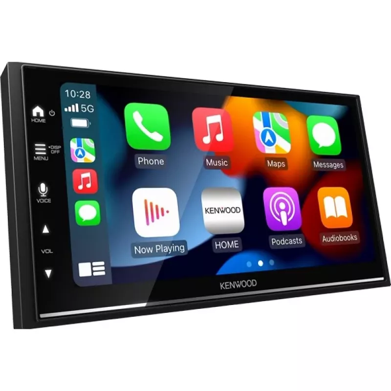 Recetor multimédia para automóvel Kenwood DMX7722DABS 2 DIN, ecrã tátil de 6,8 polegadas, DAB+, CarPlay e Android Auto sem fios, Wi-Fi, Bluetooth, 4x50 W, preto