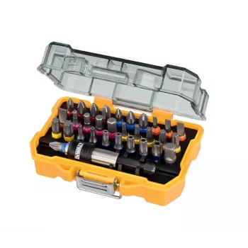 Chave de fendas dinamométrica DeWalt DT7969 — binário ajustável, punho ergonómico, bits Phillips/Pozidriv/fenda/Torx incluídos