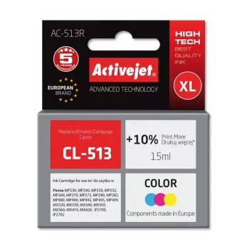 Activejet AC-513R Tinta, substituto de Canon CL-513, Premium, 15 ml, cor