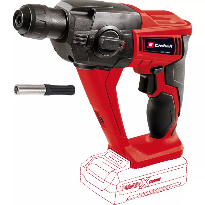 Martelo perfurador sem fio EINHELL Power X-Change TE‑HD 18 Li, 18V, Li‑Ion 4,0 Ah Plus, com conjunto de brocas e cinzéis