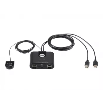 Dispositivo de partilha de periféricos USB 2.0 de 2 portas ATEN US224AT — USB Type-A, cabo de 1,8 m, preto