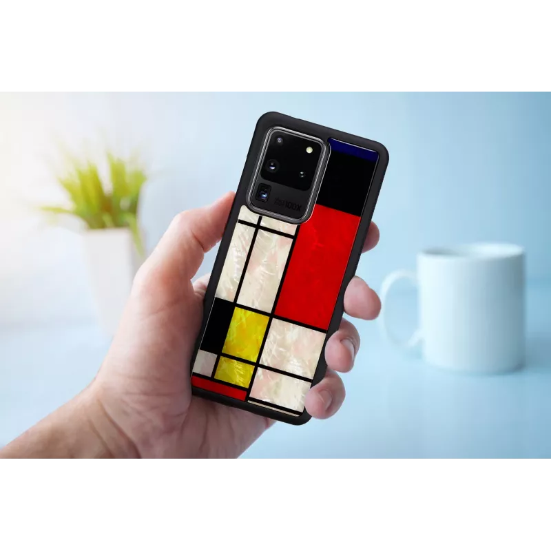 Capa de proteção iKins para Samsung Galaxy S20 Ultra — Mondrian preto