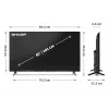 Sharp 40HF2265E Smart TV 40 polegadas Google TV, classe de eficiência energética E
