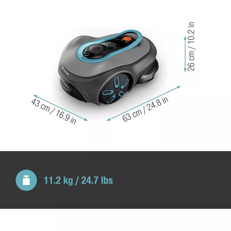 Robô corta-relvas Gardena smart SILENO free área máxima de relva 1200 m² largura de corte 16 cm