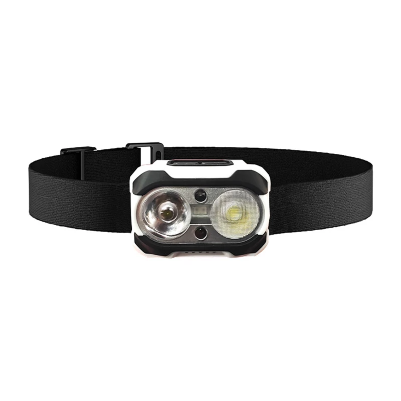 Lanterna de cabeça Superfire HE10 lanterna de cabeça LED, iluminação compacta mãos-livres, compatível com recarregamento