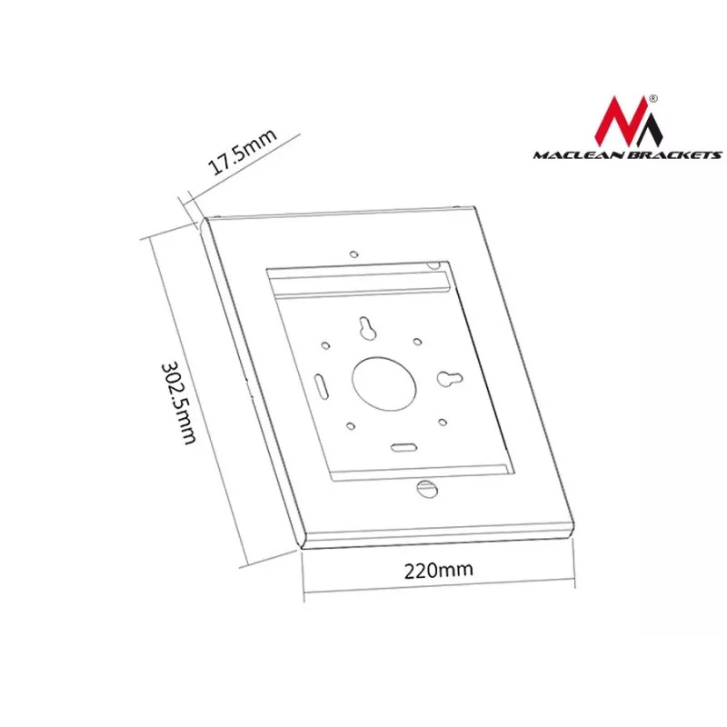 Caixa de segurança Maclean MC-676 para iPad 2/3/4/Air/Air2 com proteção anti-roubo e pega de publicidade