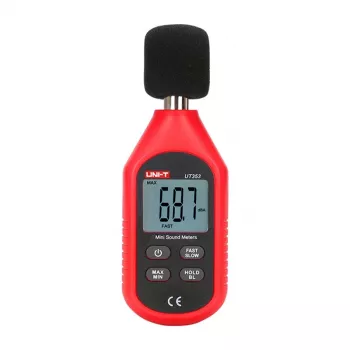Medidor de nível sonoro UT353, gama 30–130 dB, frequência 31,5 Hz–8 kHz
