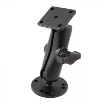 Suporte de dupla esfera com placa AMPS retangular RAM Mount — esferas de 2,54 cm, alumínio, preto