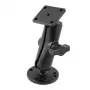 Suporte de dupla esfera com placa AMPS retangular RAM Mount — esferas de 2,54 cm, alumínio, preto
