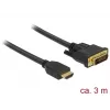 Adaptador de cabo de vídeo DeLOCK 85655 3 m HDMI Type-A DVI preto