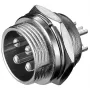 Ficha de microfone para embutir, 4 pinos, conector de embutir preto, 1 unid.