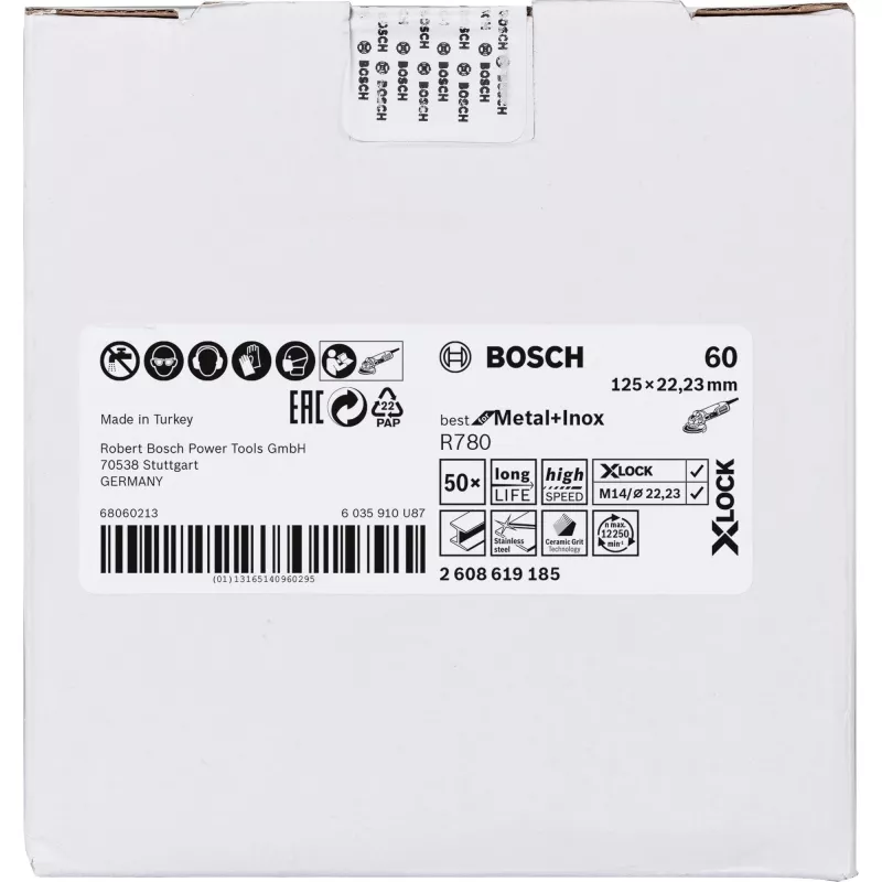 Disco de lixa Bosch 125 mm, grão 60, modelo 2608619185