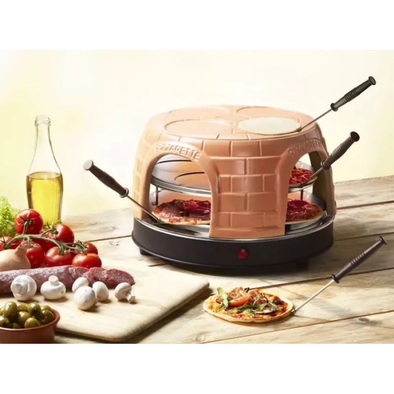Forno de pizza elétrico Emerio PO-116124.1 com função de pré-cozedura, adequado para até 8 pessoas