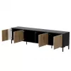 Móvel RTV Cama MERCI 200 x 40 x 54 cm preto/carvalho artisan