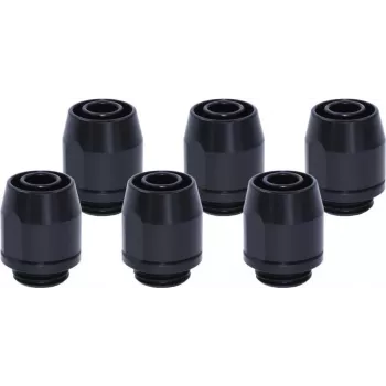 Alphacool HF conexão roscada TPV Metal - 12,7/7,6mm reta - preto - kit de 6 (17454)