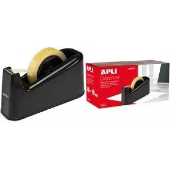Dispensador de fita agipa 13741 – caixa em ABS preto, para fita até 25 mm × 66 m