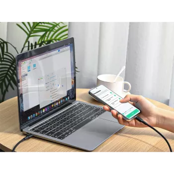 AUKEY CB-SCC241 USB-C Power Delivery PD 240W 5A 20V 1m nylon preto - D