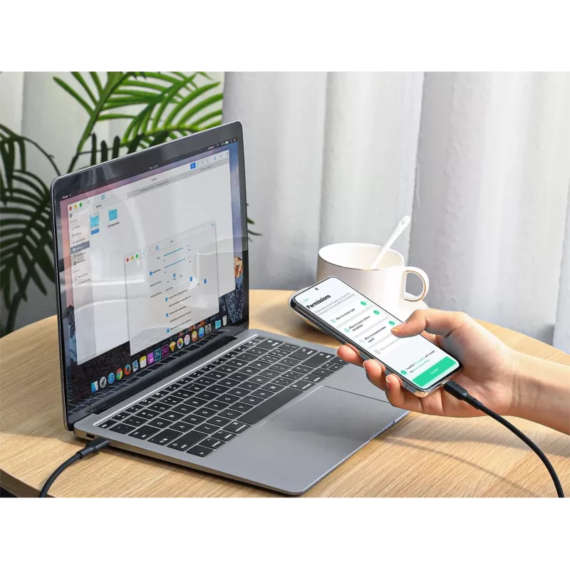 AUKEY CB-SCC241 USB-C Power Delivery PD 240W 5A 20V 1m nylon preto - D