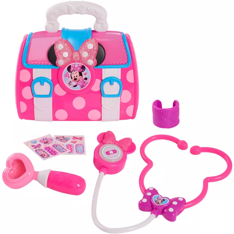 Disney Junior Minnie Mouse Conjunto de Maleta de Médico Bow-Care, Brinquedo de Casa para Crianças